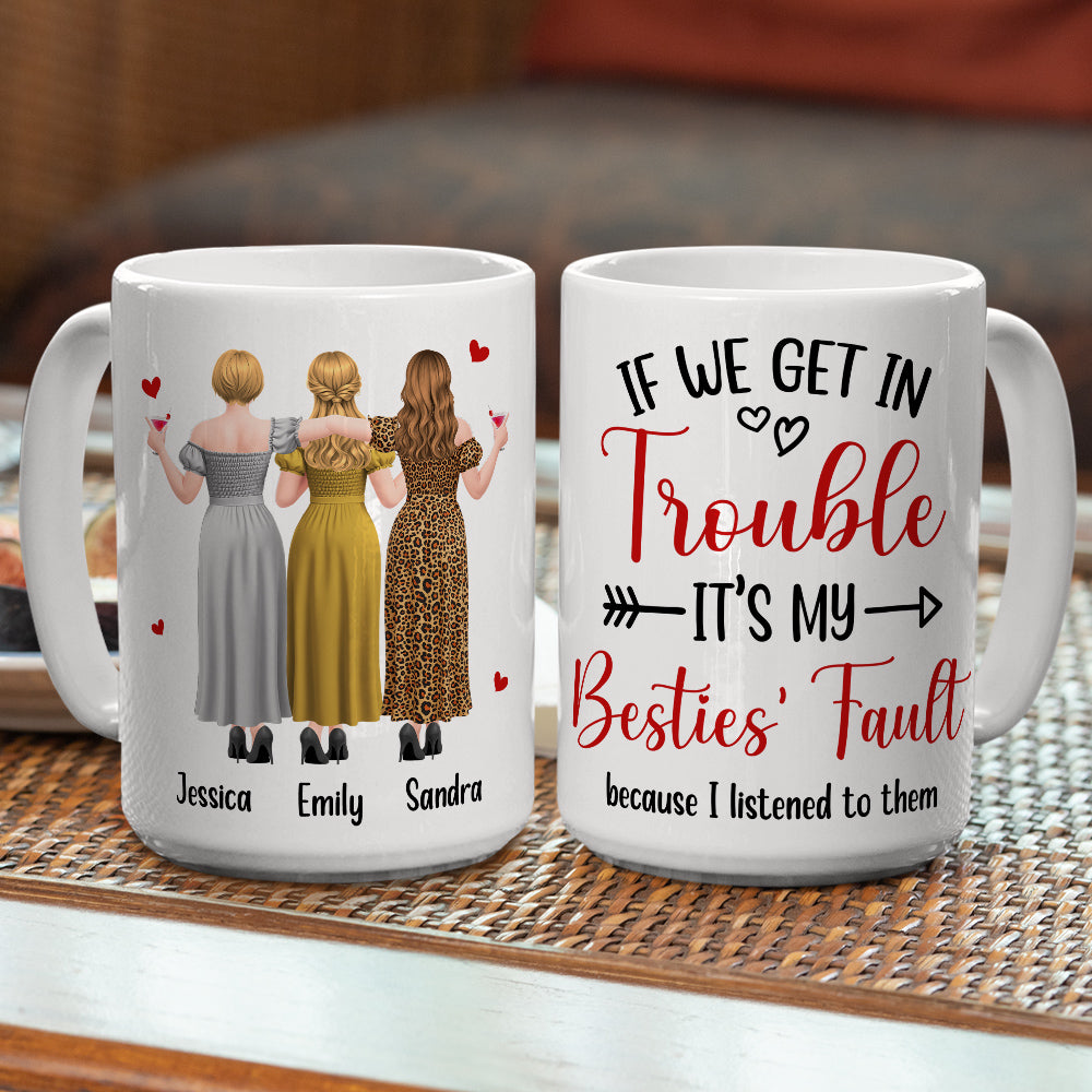 Custom Best Friend, Christmas & Birthday Friendship Keepsake Gift • Bad Influence Besties - Personalized Coffee Mug