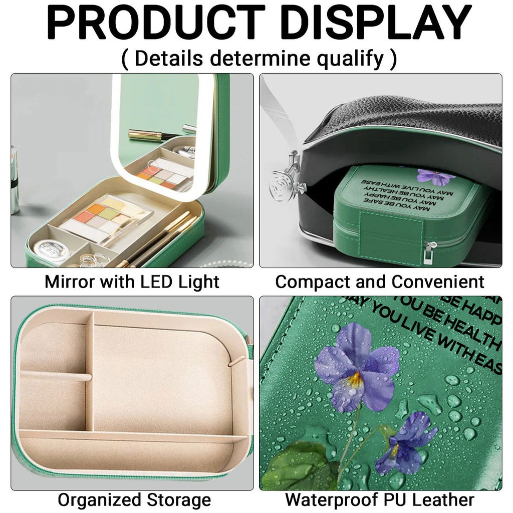 May I Live With Ease - Personalized Jewelry Box With LED Mirror