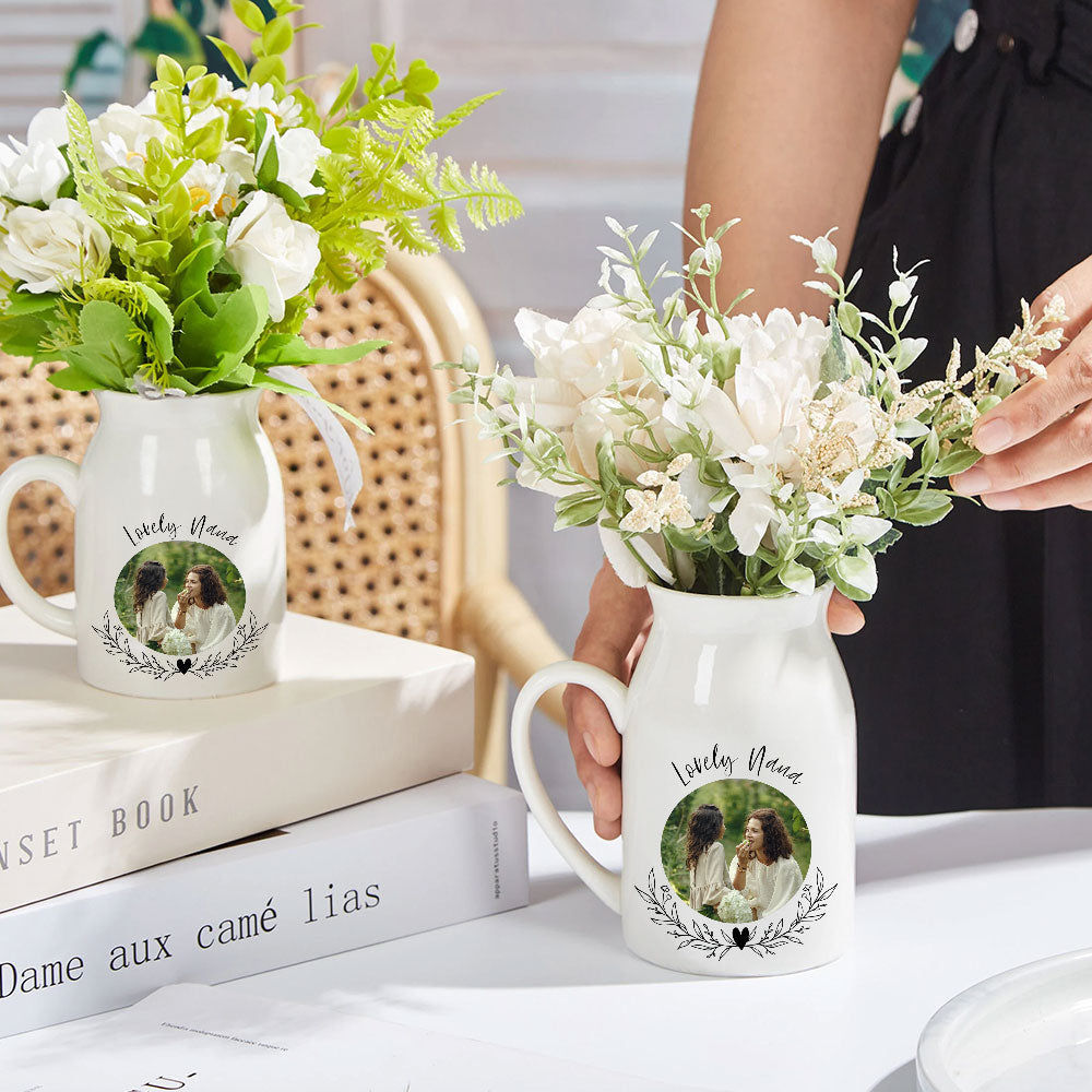 Lovely Grandma Nana Nini - Personalized Home Decor Flower Vase