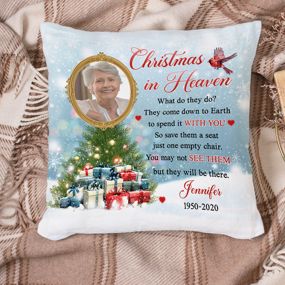 Christmas In Heaven - Personalized Throw Pillow