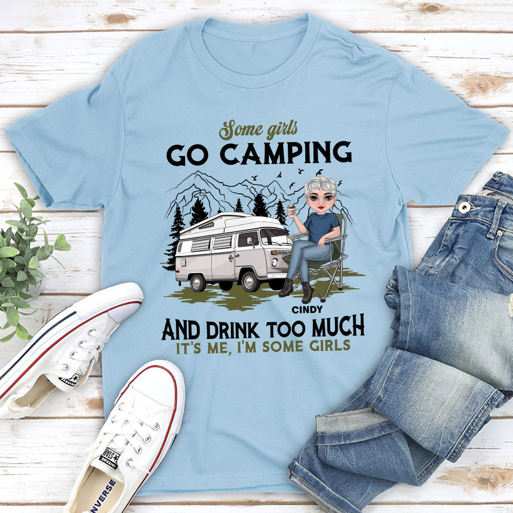 Custom Christmas & Birthday Keepsake Gift • Camping And Drink - Personalized Unisex T-shirt