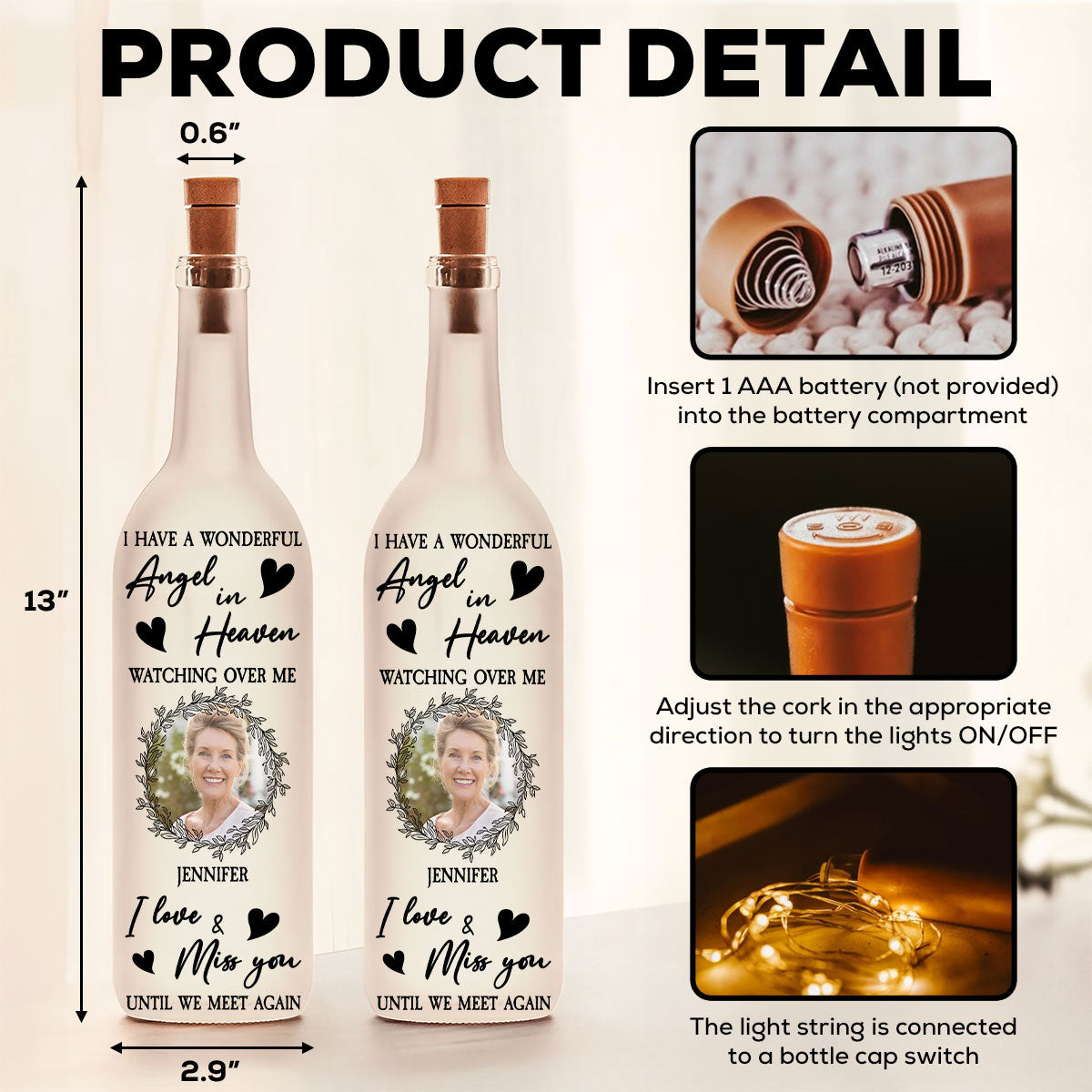 I Really Miss You - Personalized Bottle Lamp