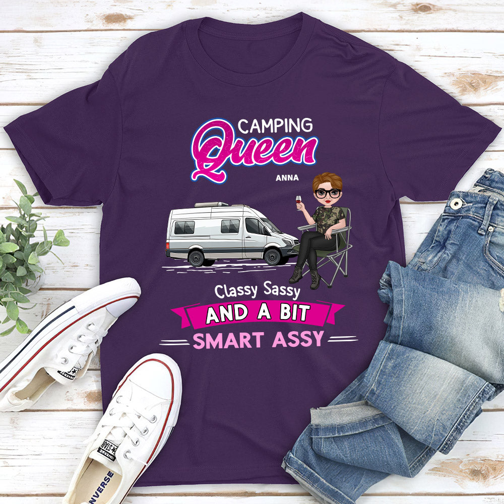 Custom Christmas & Birthday Keepsake Gift • Camping Queen - Personalized Unisex T-shirt