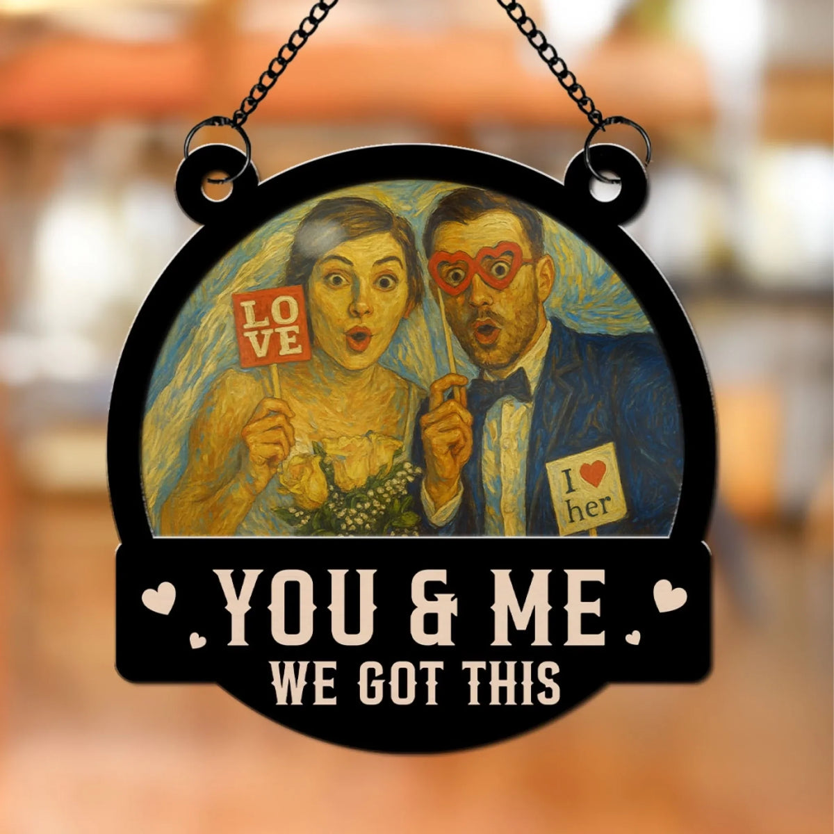 Custom Photo Couple Hanging Decor, Anniversary Valentine's Day Gifts • We Got This Untill Our Last Breath 2 - Personalized Suncatcher