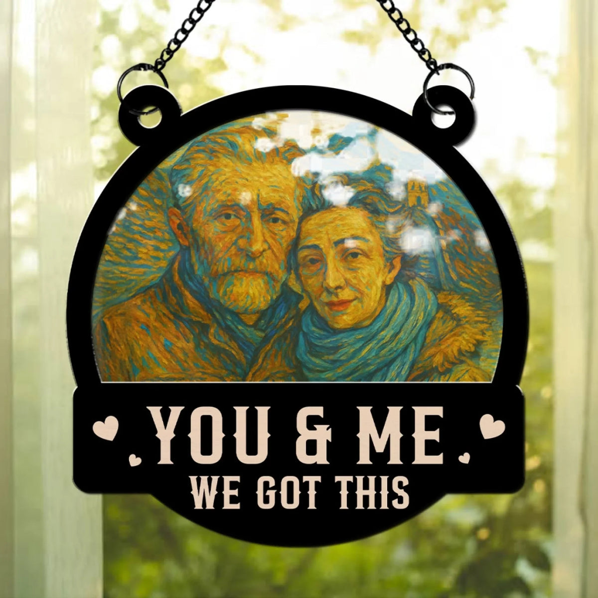 Custom Photo Couple Hanging Decor, Anniversary Valentine's Day Gifts • We Got This Untill Our Last Breath 2 - Personalized Suncatcher