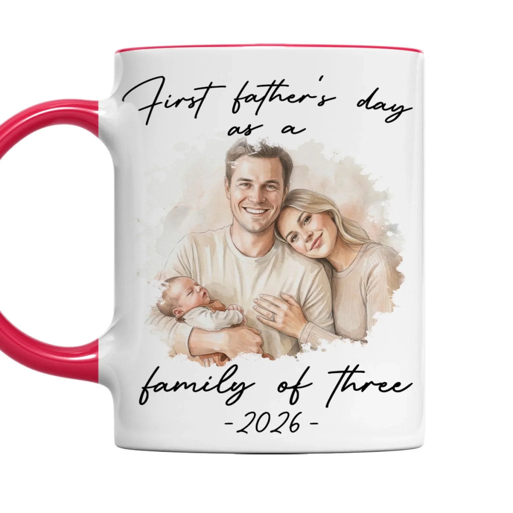Custom Photo Anniversary Keepsake Gifts For Couple • First Fathers Day Color - Personalized Accent Mug