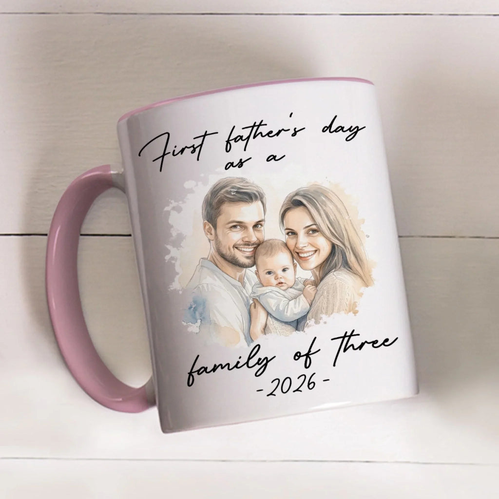 Custom Photo Anniversary Keepsake Gifts For Couple • First Fathers Day Color - Personalized Accent Mug