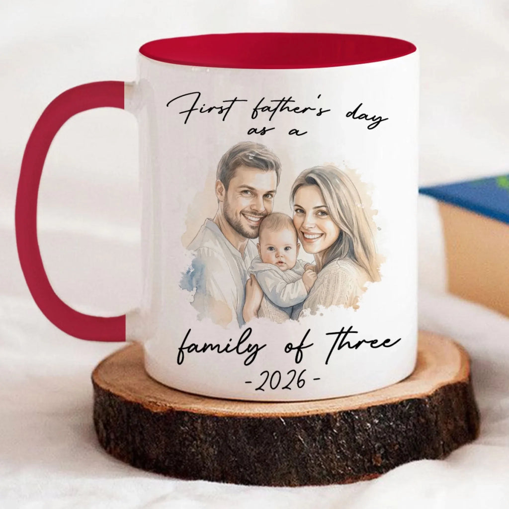 Custom Photo Anniversary Keepsake Gifts For Couple • First Fathers Day Color - Personalized Accent Mug
