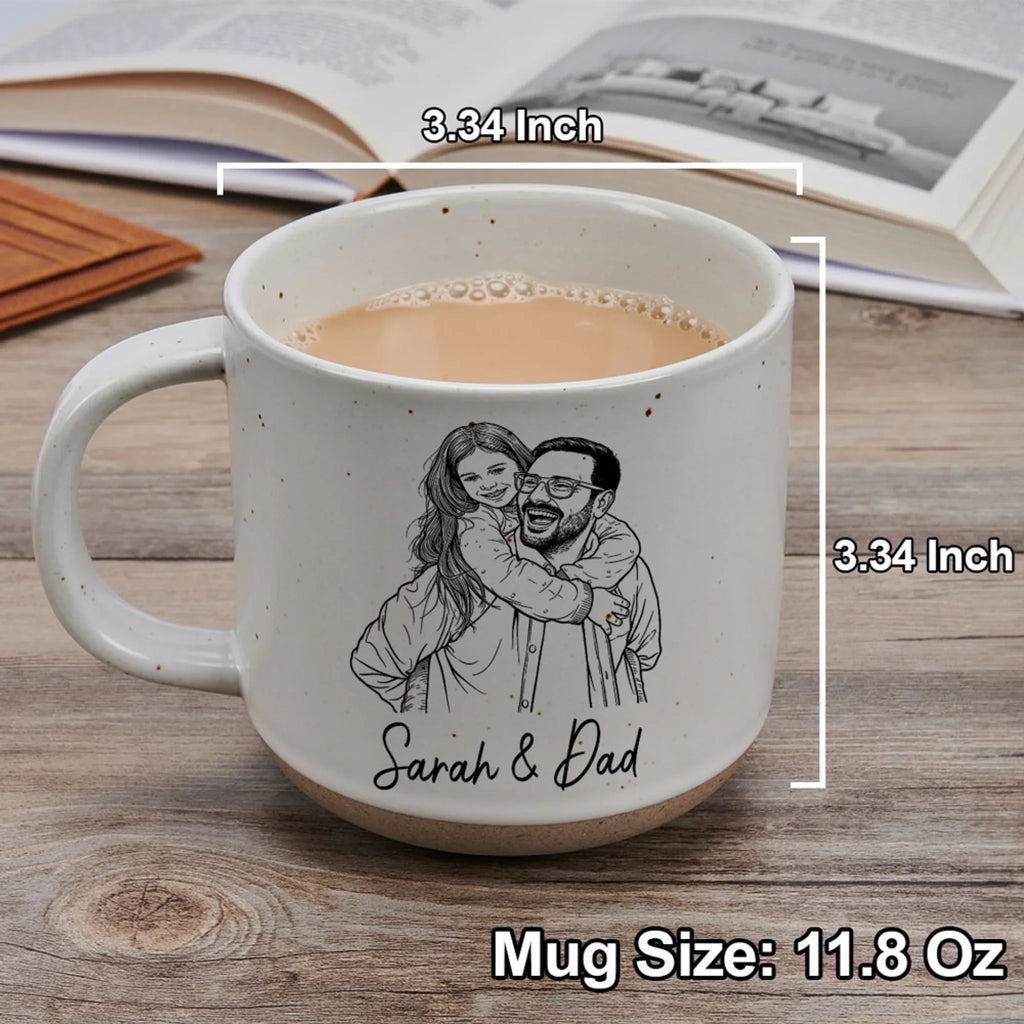 Custom Photo Father's Day, Special Gift for Dad & Grandpa • Daddy Always Walks Beside - Personalized Pottery Mug