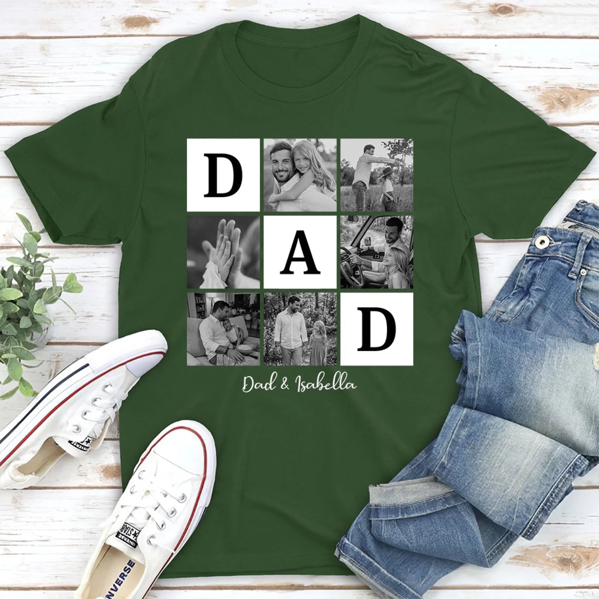 Custom Photo Father's Day, Special Gift for Dad & Grandpa • Fatherhood Looks Good Here - Personalized Shirt