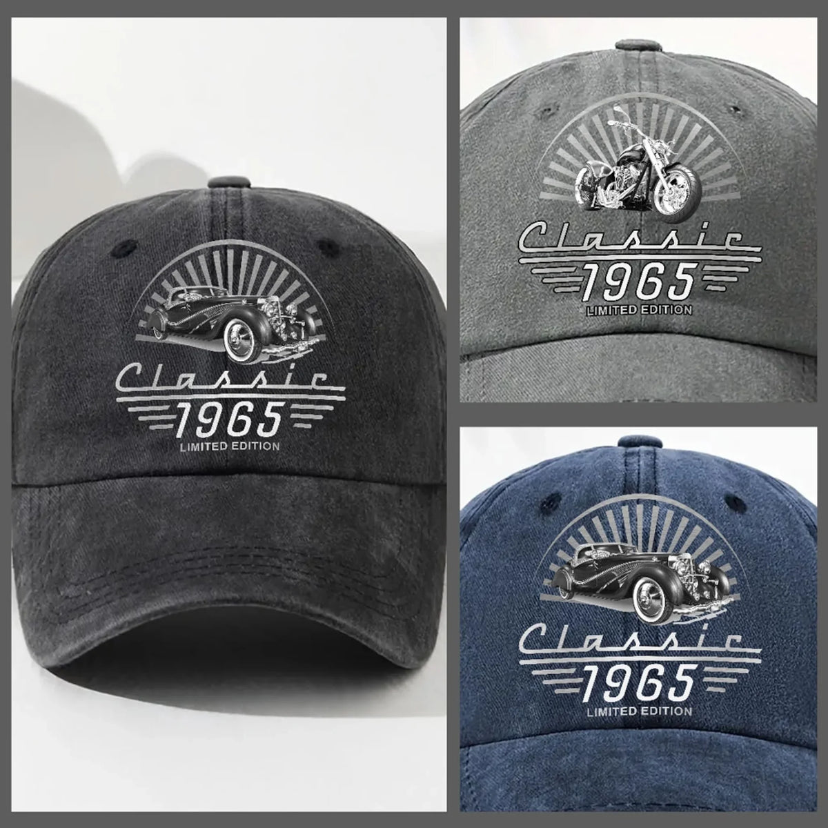 Custom Christmas Headwear Birthday Gifts for Grandpa • Limited Edition - Personalized Vintage Washed Denim Cap