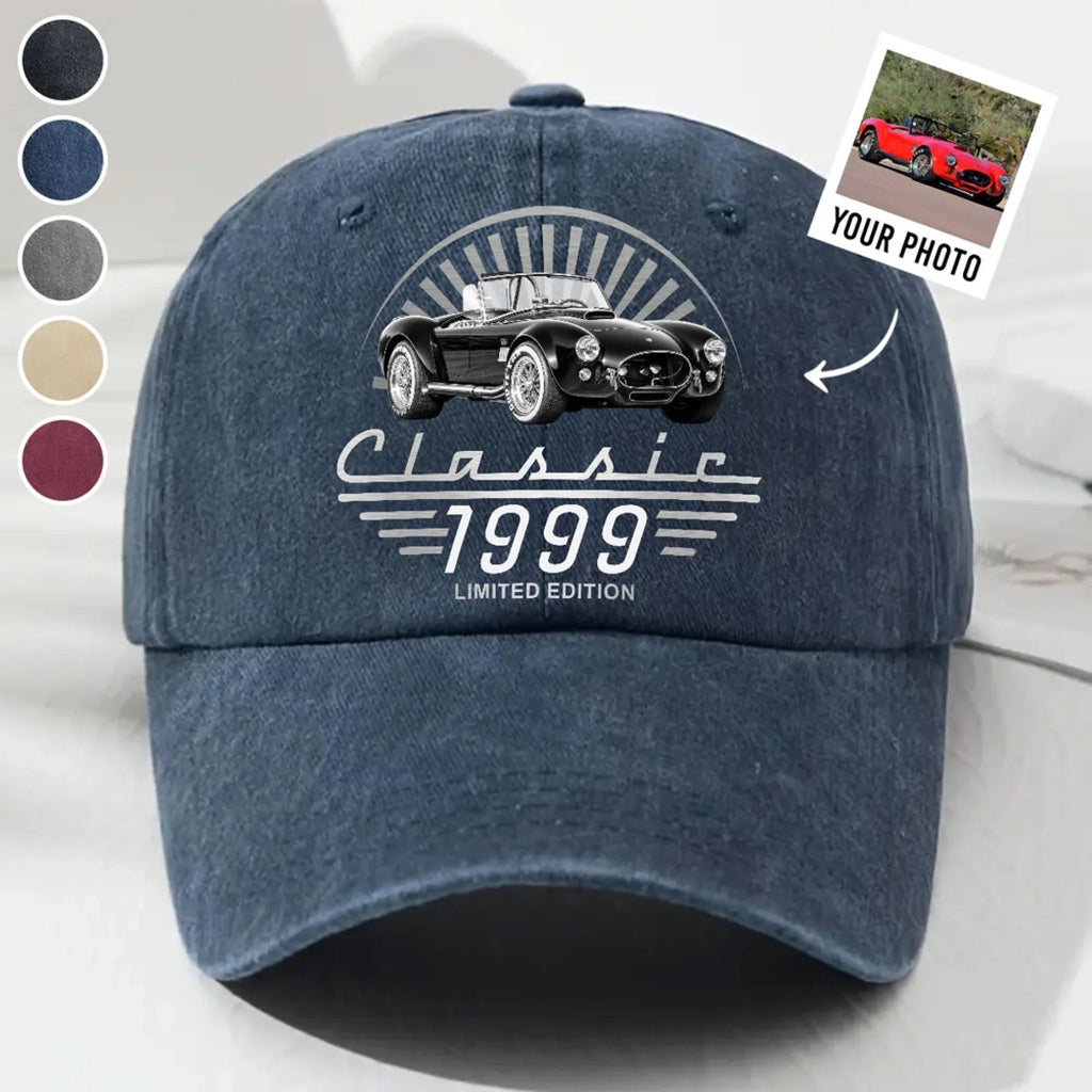 Custom Christmas Headwear Birthday Gifts for Grandpa • Limited Edition - Personalized Vintage Washed Denim Cap
