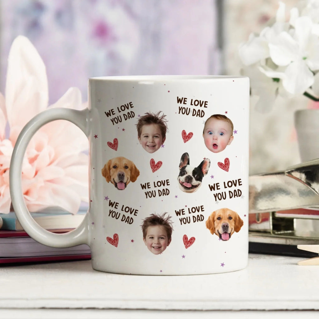 Custom Photo Christmas & Birthday Keepsake Gift • Love You Dog Dad - Personalized Coffee Mug