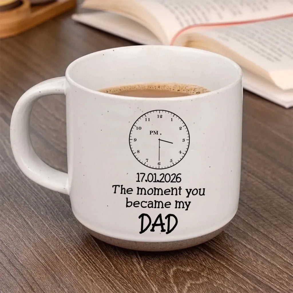 Custom Photo Father's Day, Special Gift for Dad & Grandpa • Our First Fathers Day - Personalized Pottery Mug