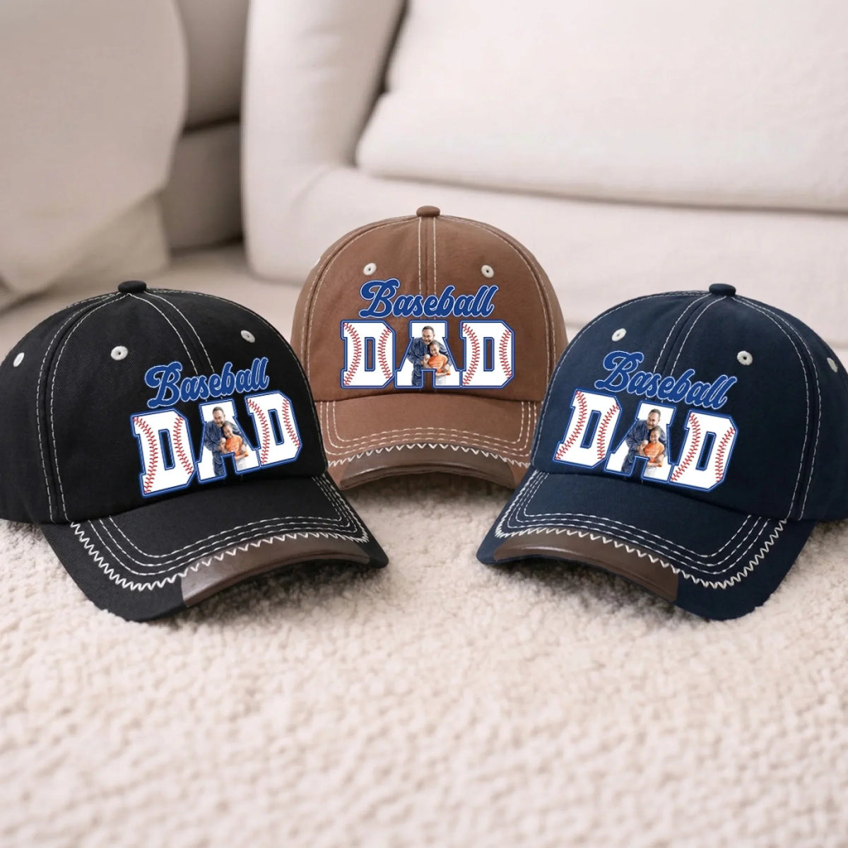 Baseball Dad Water Color - Personalized Vintage Soft Baseball Cap