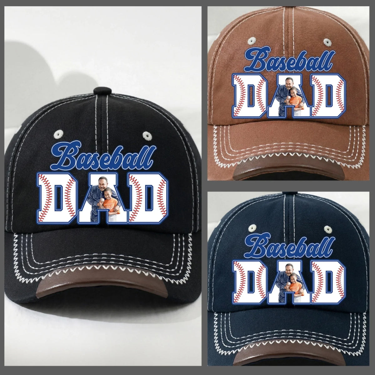 Baseball Dad Water Color - Personalized Vintage Soft Baseball Cap