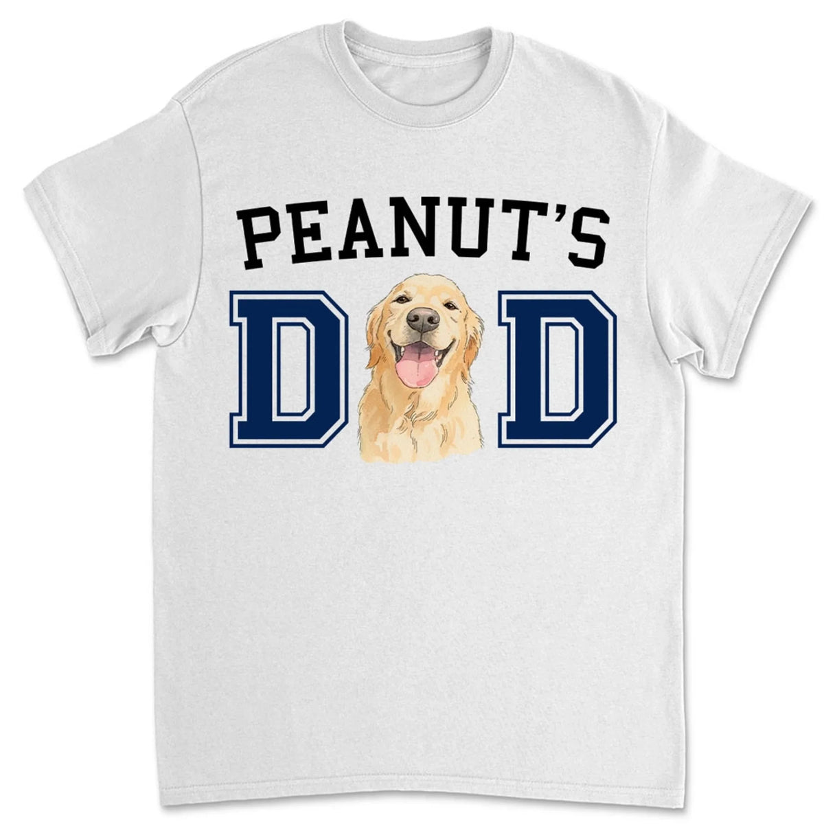 Custom Photo Christmas & Birthday Keepsake Gift • Dog Daddy Sketch - Personalized T-Shirt
