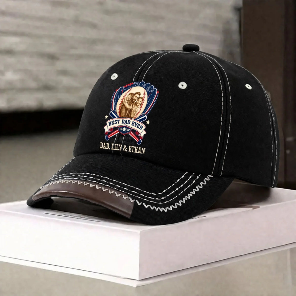 Proud Baseball Dad Ever - Personalized Vintage Soft Baseball Cap