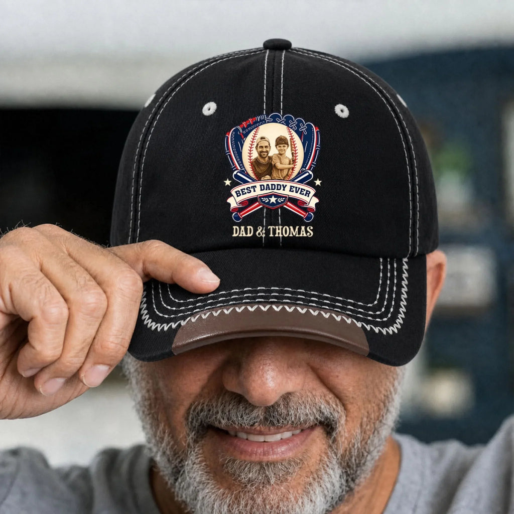 Proud Baseball Dad Ever - Personalized Vintage Soft Baseball Cap