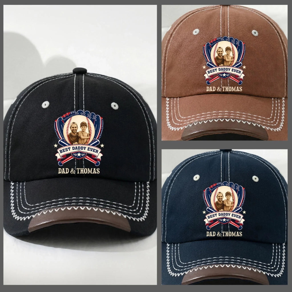 Proud Baseball Dad Ever - Personalized Vintage Soft Baseball Cap