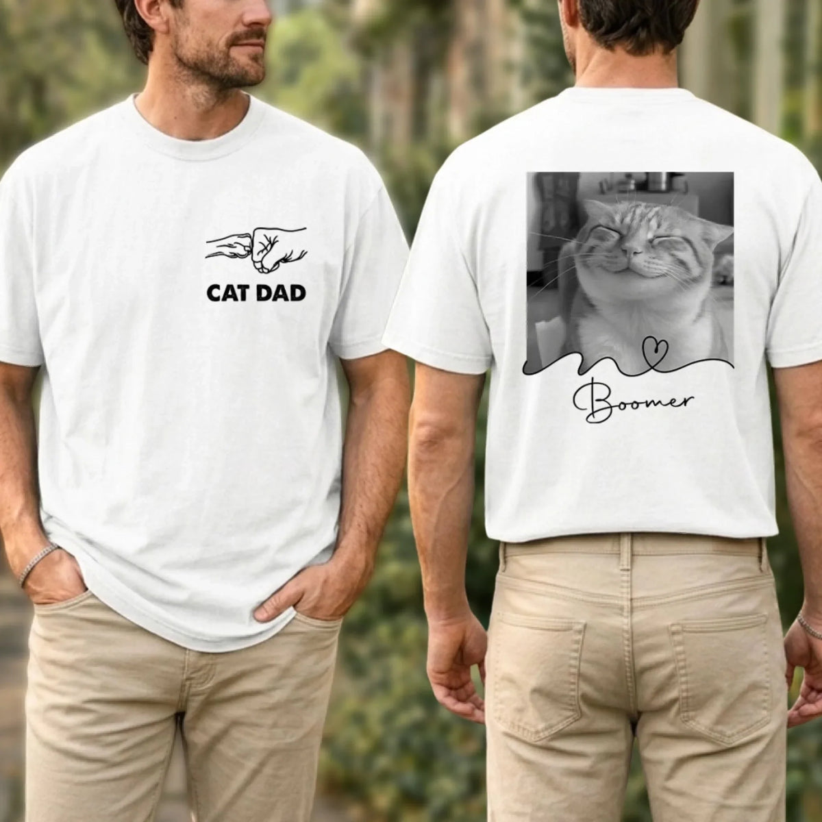 Custom Photo Christmas & Birthday Keepsake Gift • Fist Bump Fur Dad - Personalized Shirt