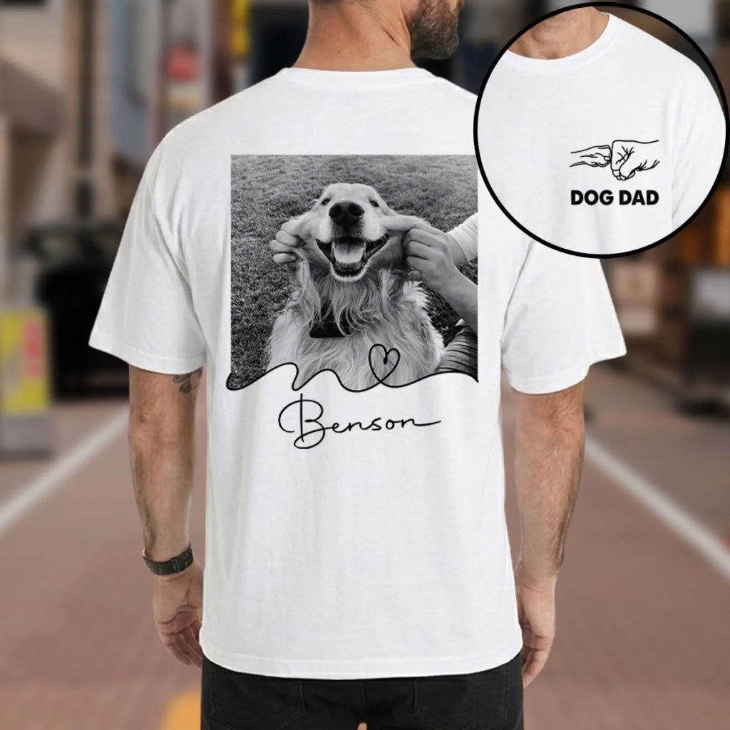 Custom Photo Christmas & Birthday Keepsake Gift • Fist Bump Fur Dad - Personalized Shirt