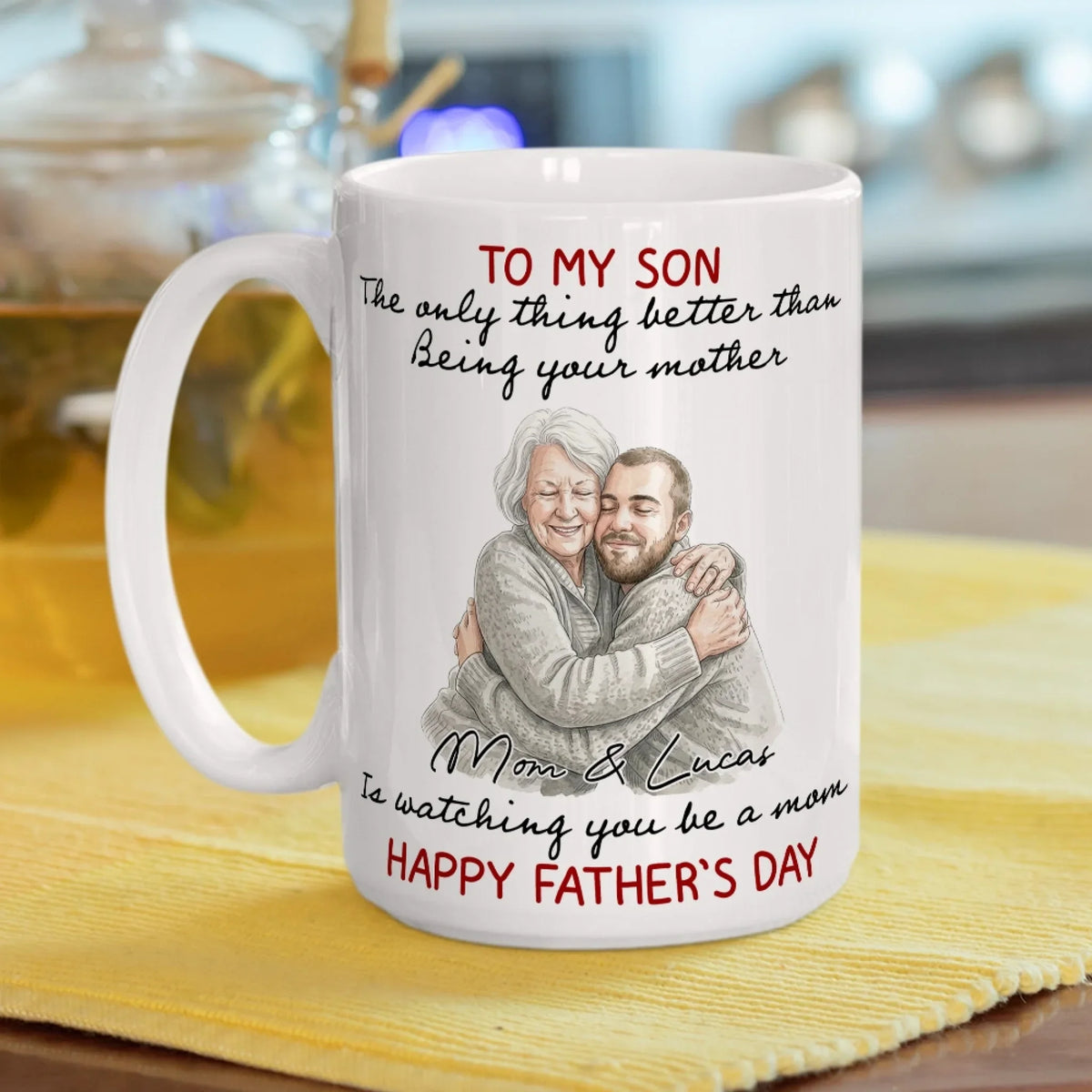 Custom Photo Father's Day Gift For Son • Watching Son Being A Dad - Personalized Coffee Mug