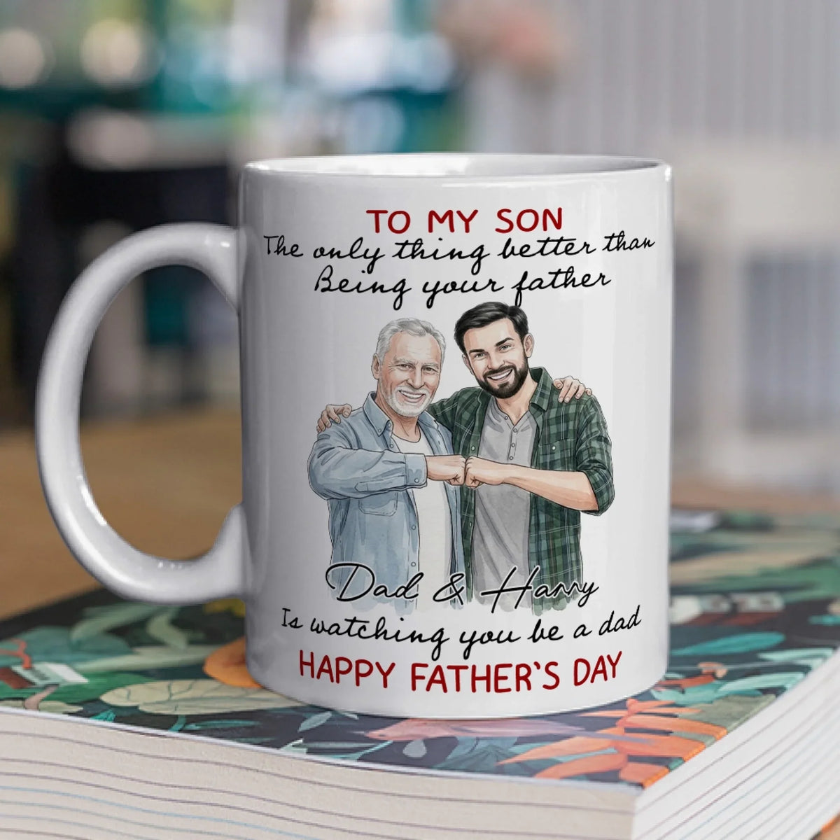 Custom Photo Father's Day Gift For Son • Watching Son Being A Dad - Personalized Coffee Mug