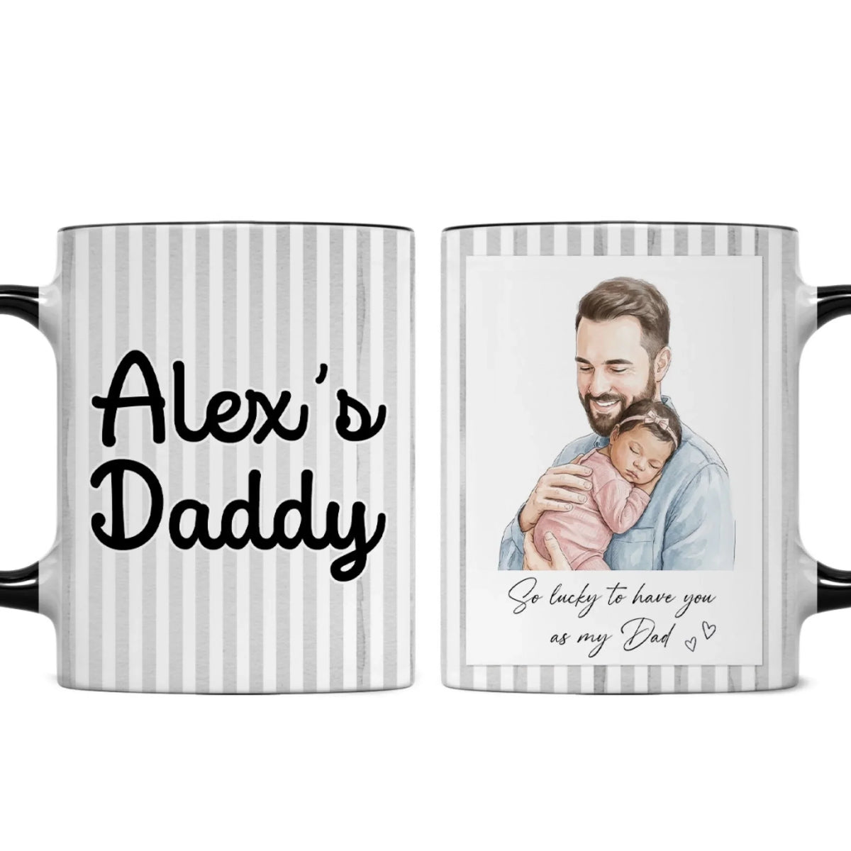 Custom Photo Anniversary Keepsake Gifts For Couple • Lucky To Call You Dad - Personalized Accent Mug