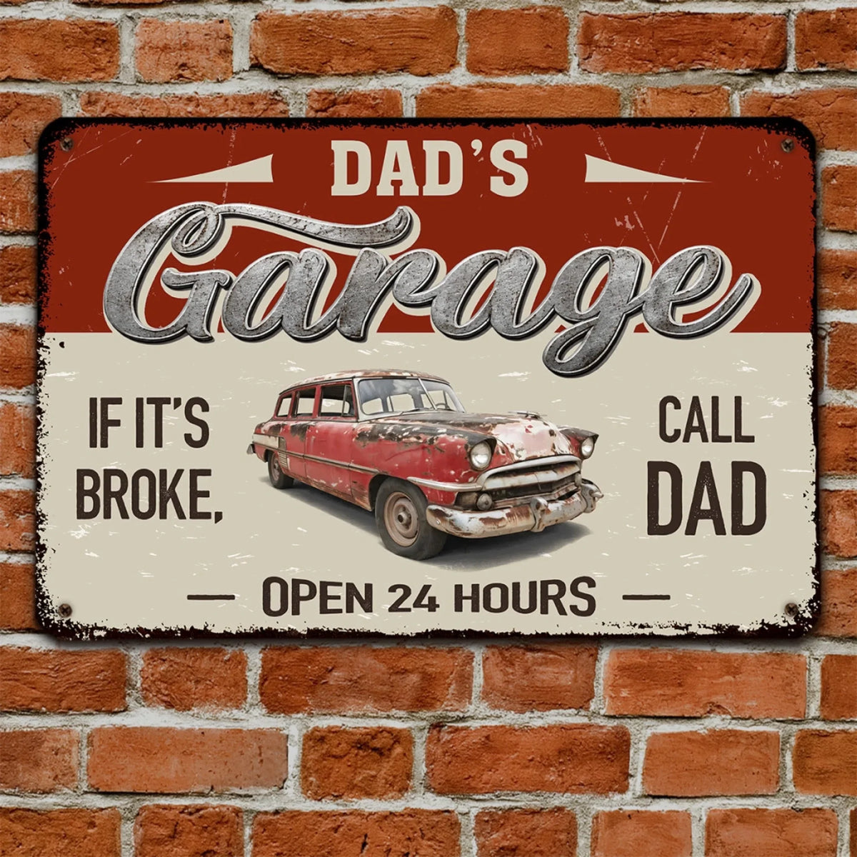 Custom Photo Home & Wall Decor, Birthday & Christmas Gift • Call Dad If It Is Broke - Personalized Metal Sign