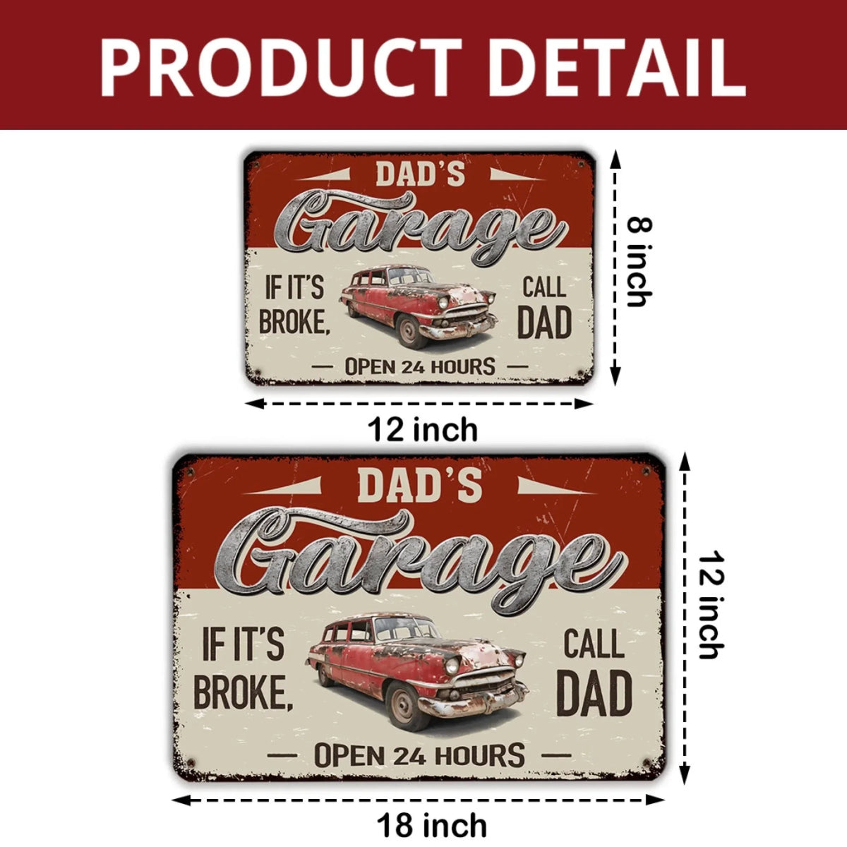 Custom Photo Home & Wall Decor, Birthday & Christmas Gift • Call Dad If It Is Broke - Personalized Metal Sign
