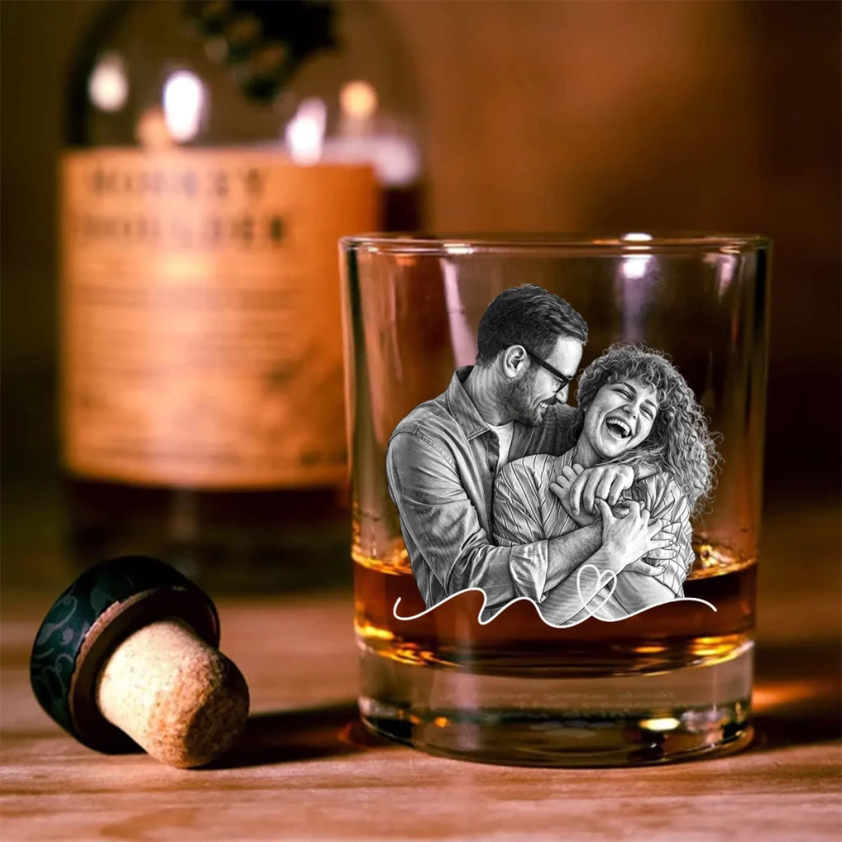 Custom Photo Christmas Anniversary Birthday Drinkware Gifts for Husband • Like You More Than I Had Planned - Personalized Engraved Whiskey Glass