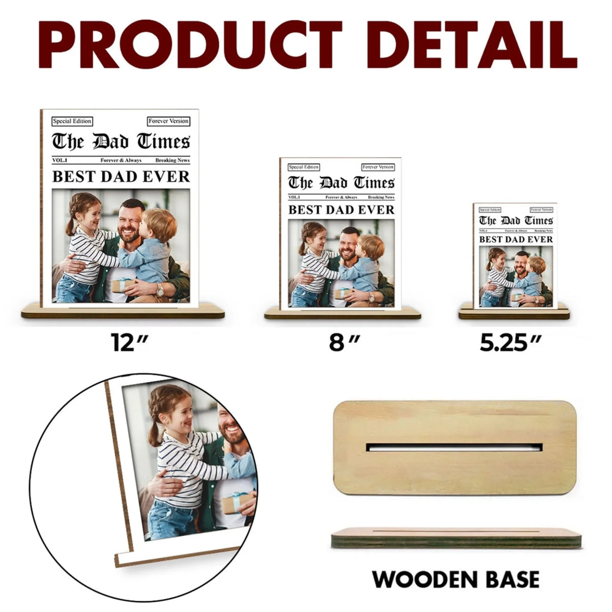 Custom Father's Day Decor, Gift for Dad & Grandpa • Special Edition - Personalized 2-Layer Wood Plaque With Flat Base