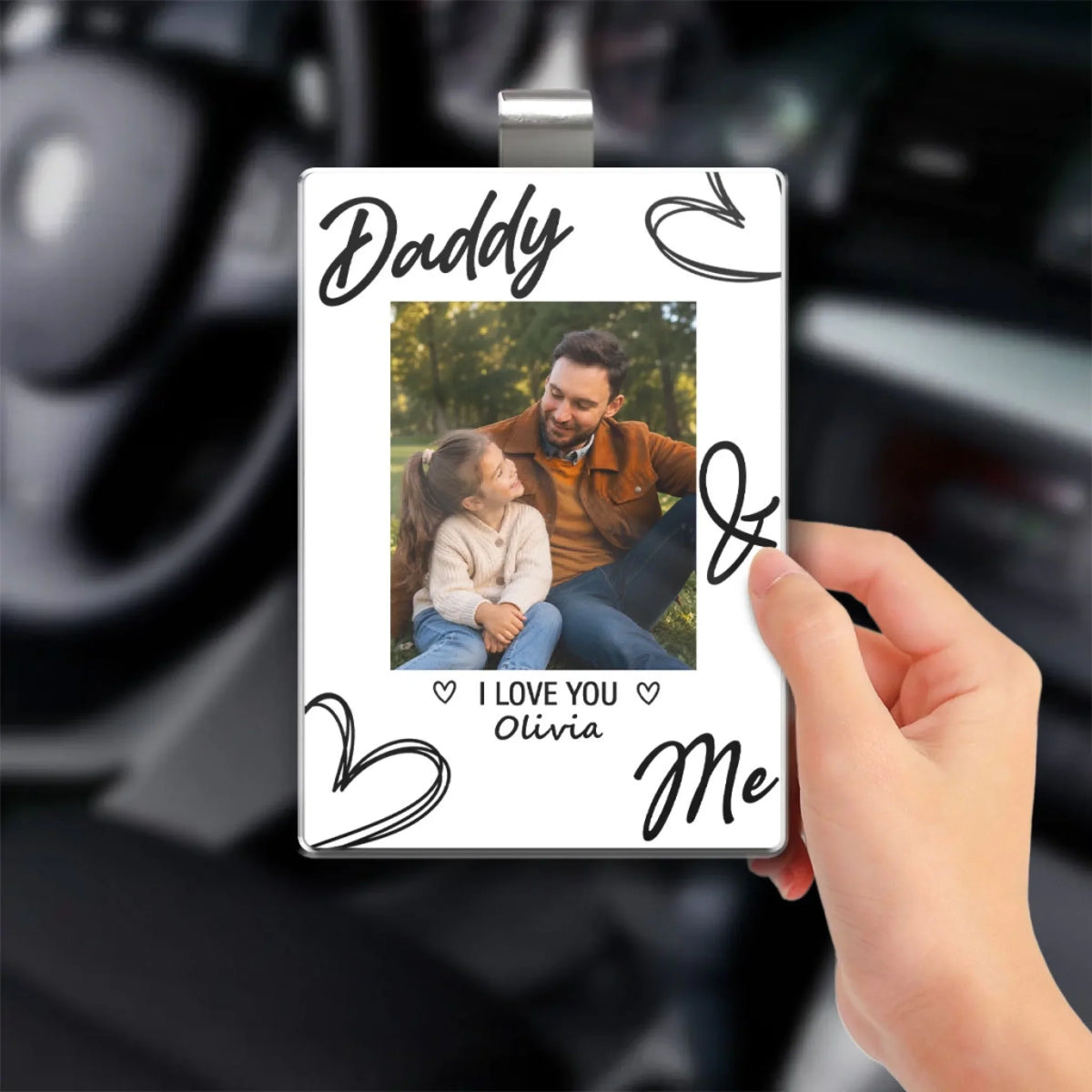 Dad And Me - Personalized Acrylic Car Visor Clip
