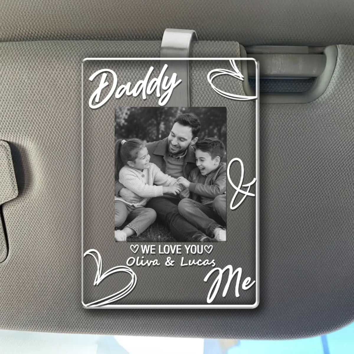 Dad And Me - Personalized Acrylic Car Visor Clip