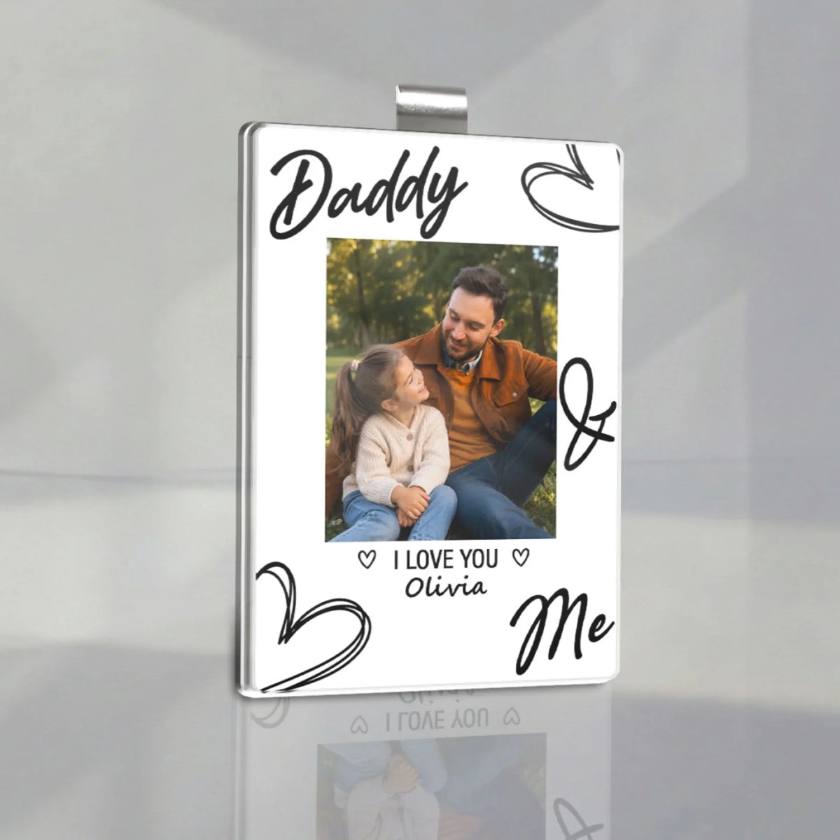 Dad And Me - Personalized Acrylic Car Visor Clip