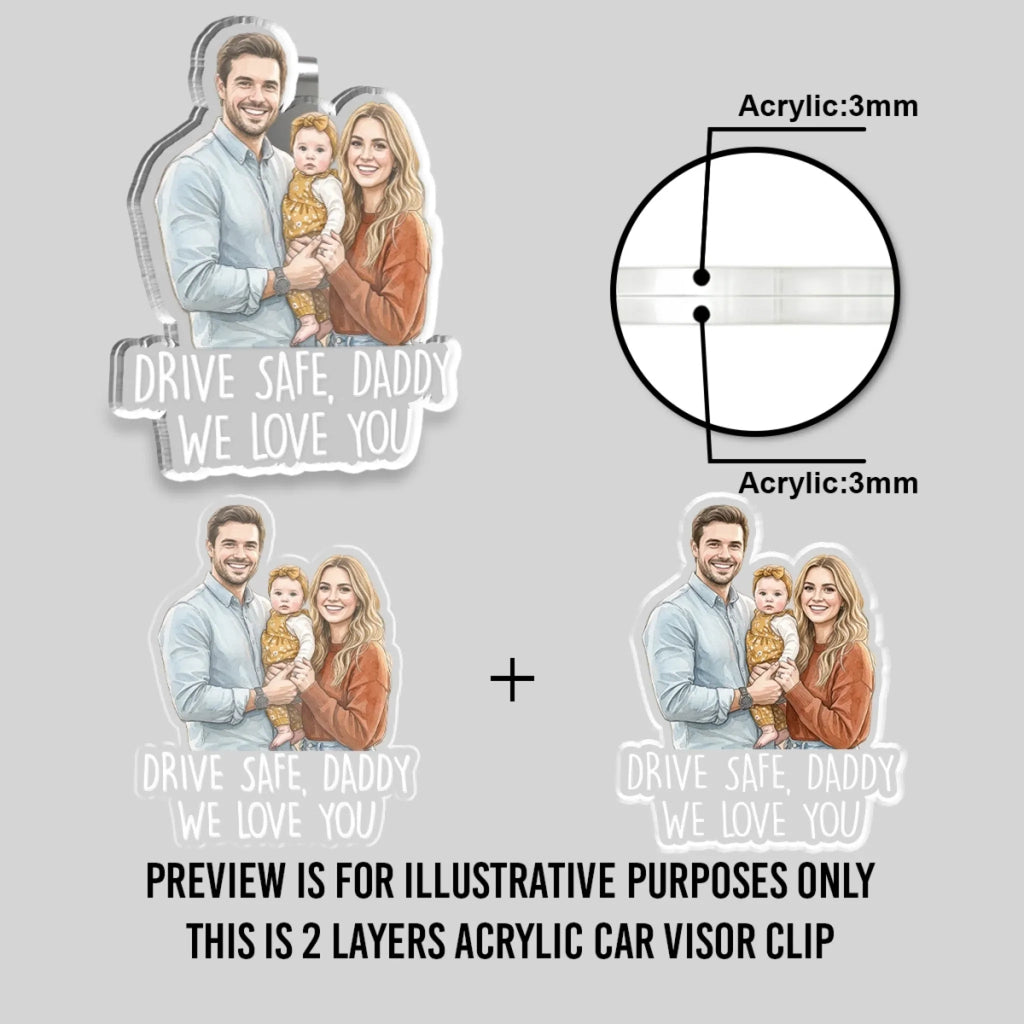 Family Love You - Personalized Acrylic Car Visor Clip