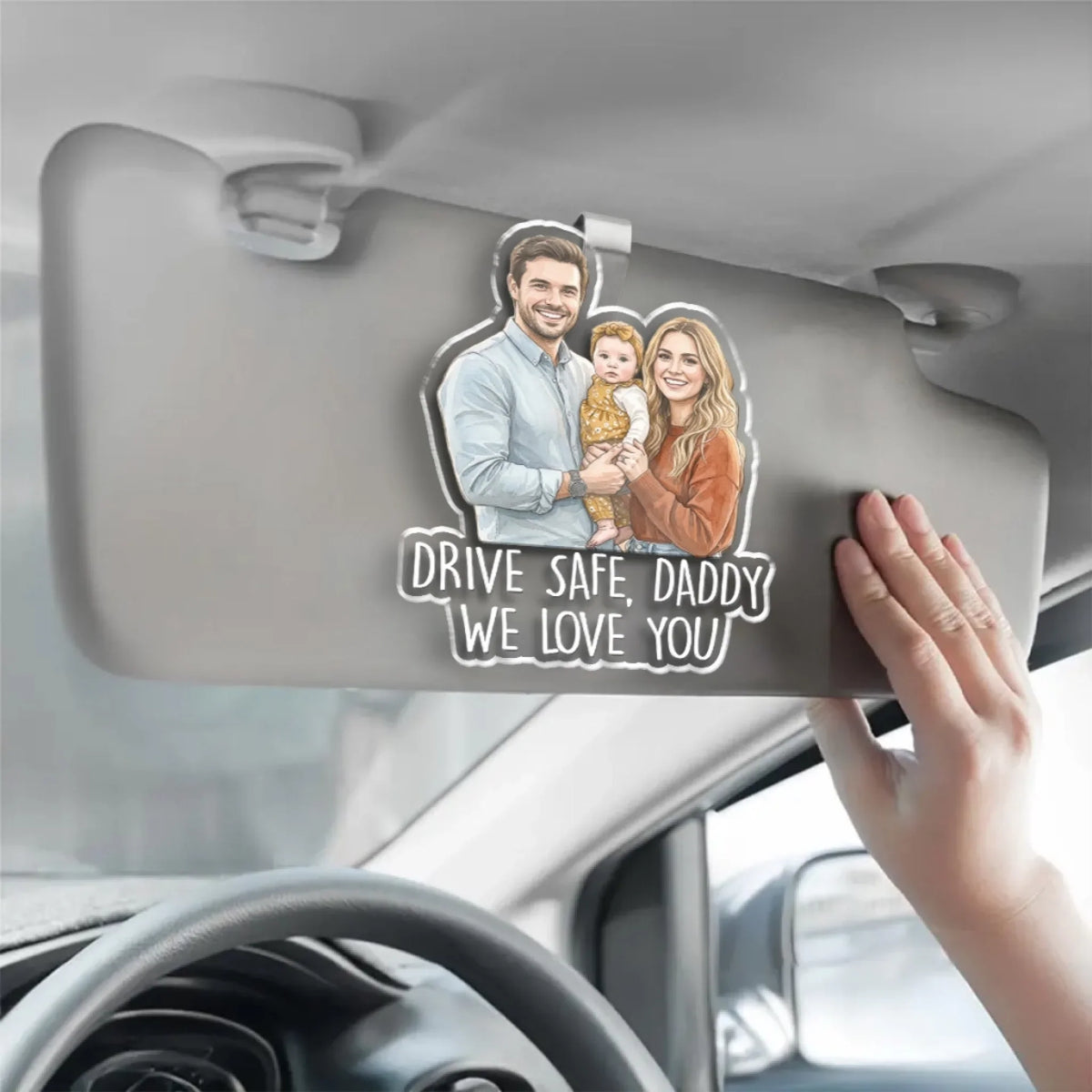 Family Love You - Personalized Acrylic Car Visor Clip
