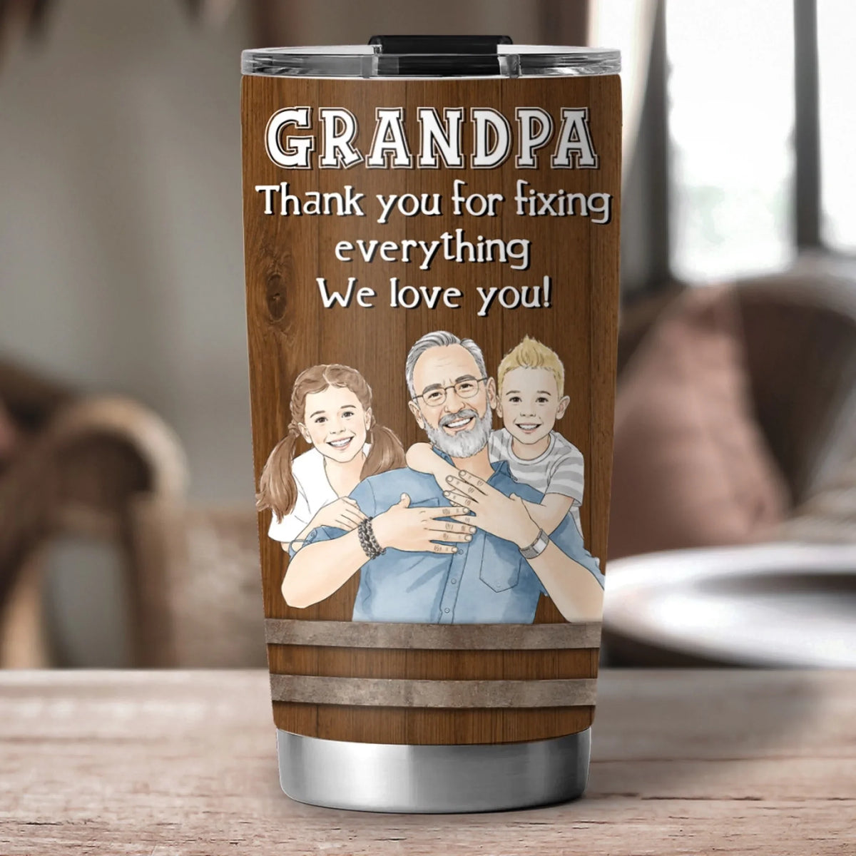 Custom Photo Father's Day Birthday Gifts For Dad • Thanks For Fixing It All - Personalized Tumbler