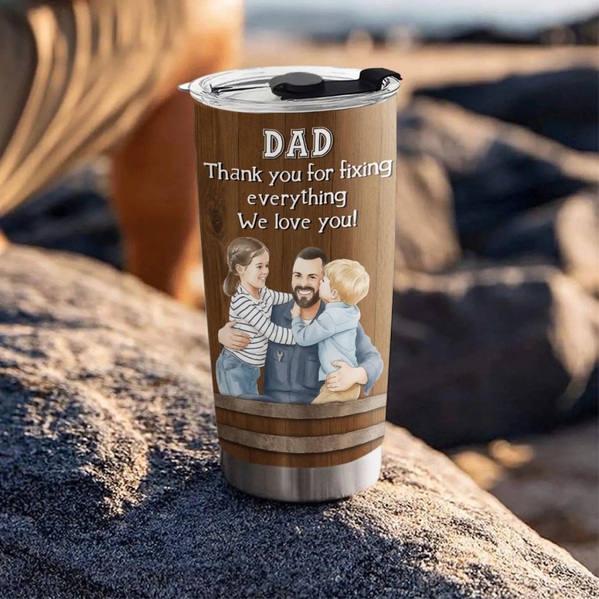 Custom Photo Father's Day Birthday Gifts For Dad • Thanks For Fixing It All - Personalized Tumbler