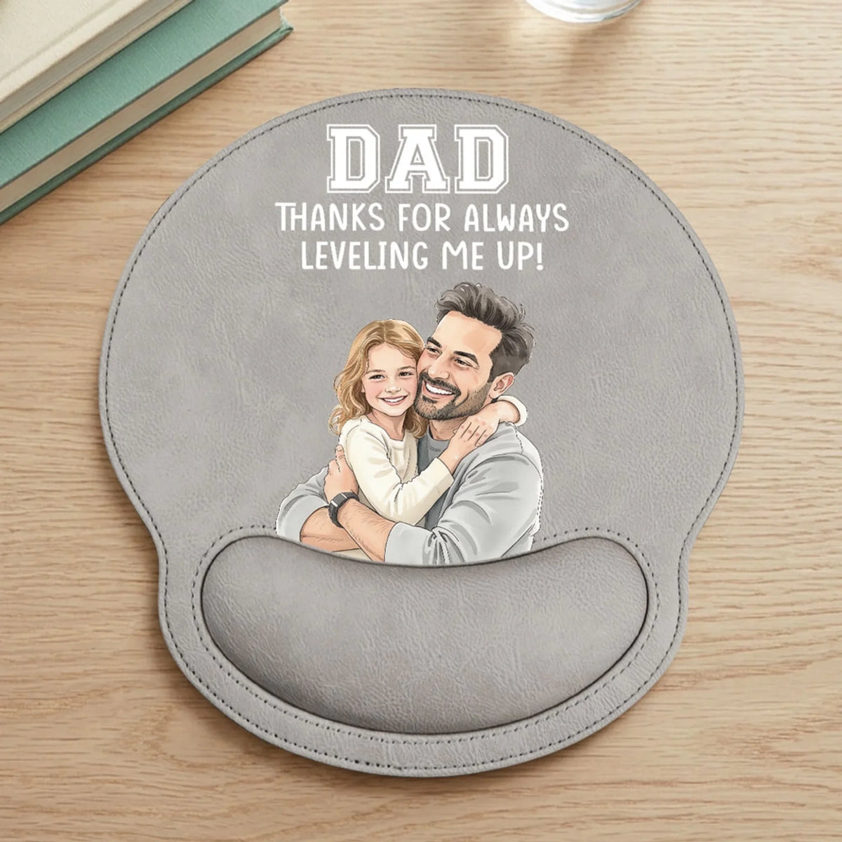Leveling Me Up - Personalized Leather Mouse Pad