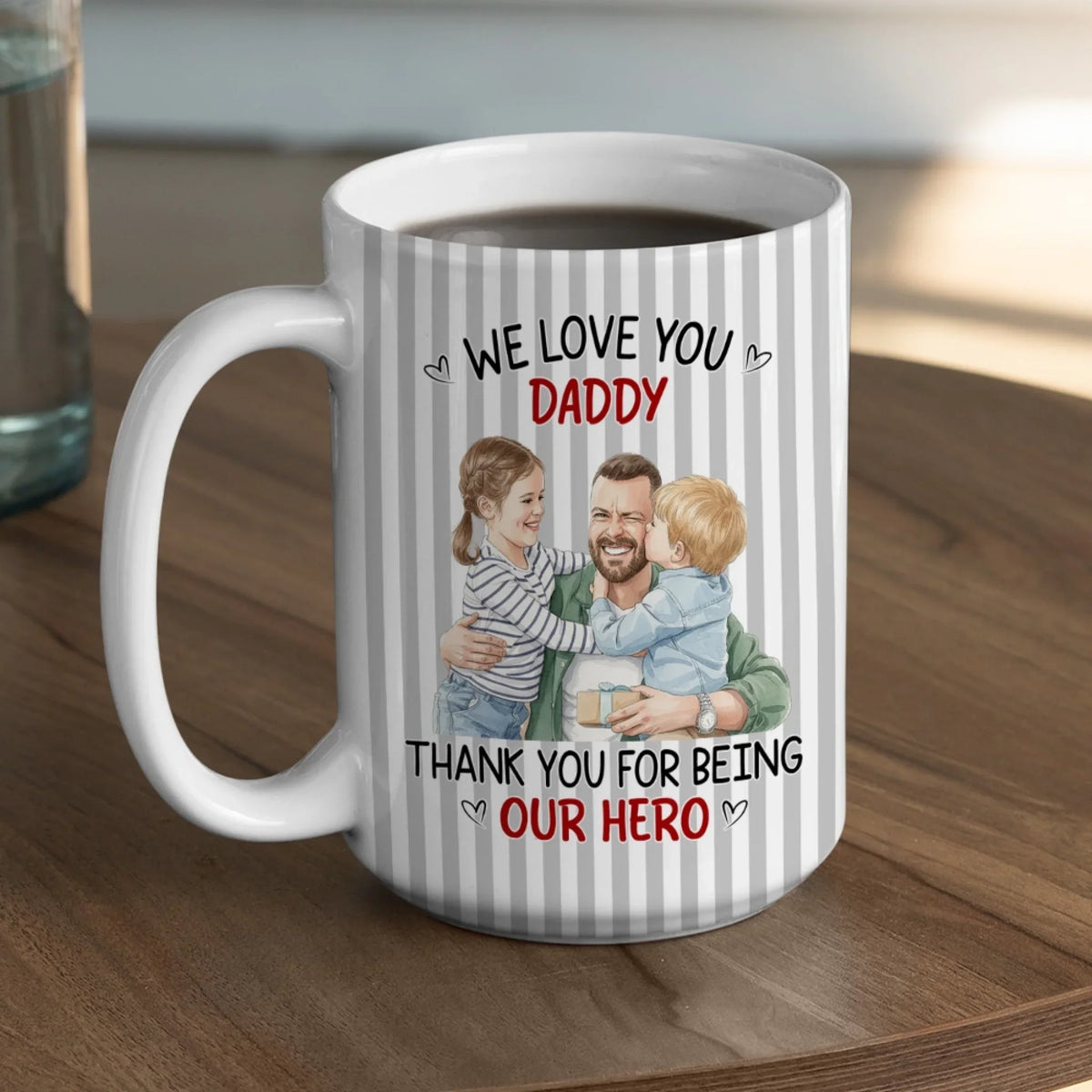 Custom Photo Father's Day, Special Gift for Dad & Grandpa • Thanks Dad For Being Our Hero - Personalized Coffee Mug