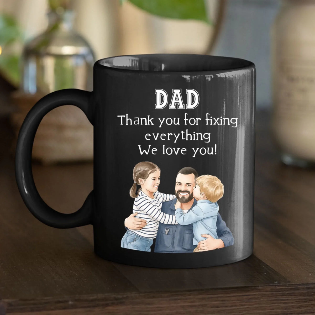 Custom Photo Father's Day, Special Gift for Dad & Grandpa • Thanks For Fixing It All - Personalized Coffee Mug