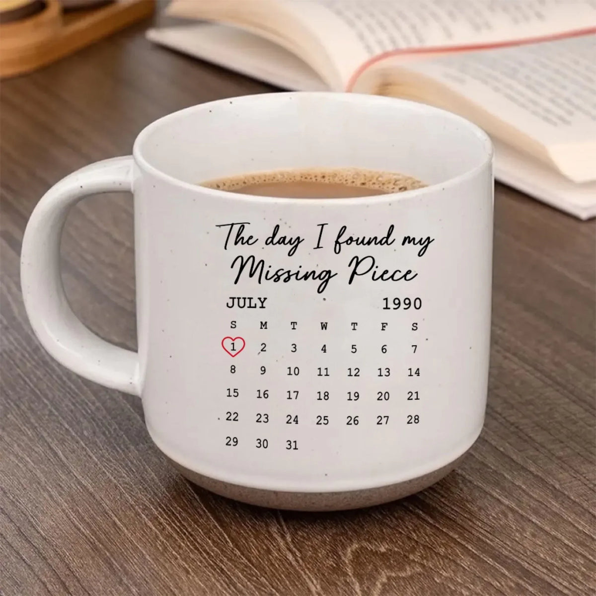 Custom Photo Anniversary Keepsake Gifts For Couple • The Day I Found My Missing Piece - Personalized Pottery Mug
