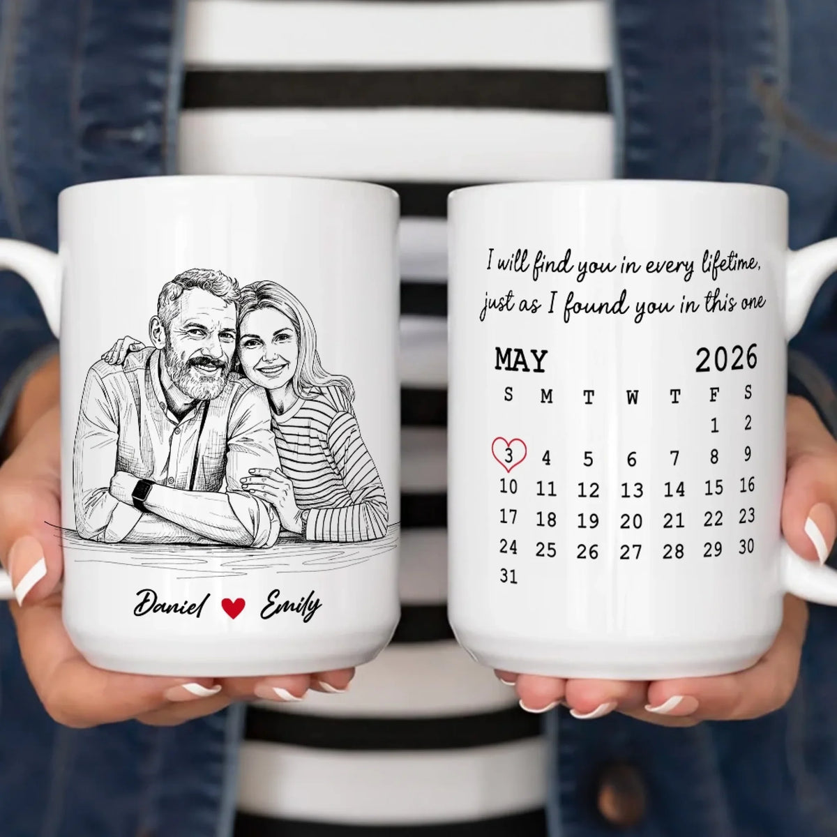 Custom Photo Anniversary Keepsake Gifts For Couple • Find You In Every Lifetime - Personalized Coffee Mug