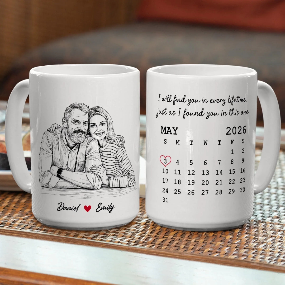 Custom Photo Anniversary Keepsake Gifts For Couple • Find You In Every Lifetime - Personalized Coffee Mug