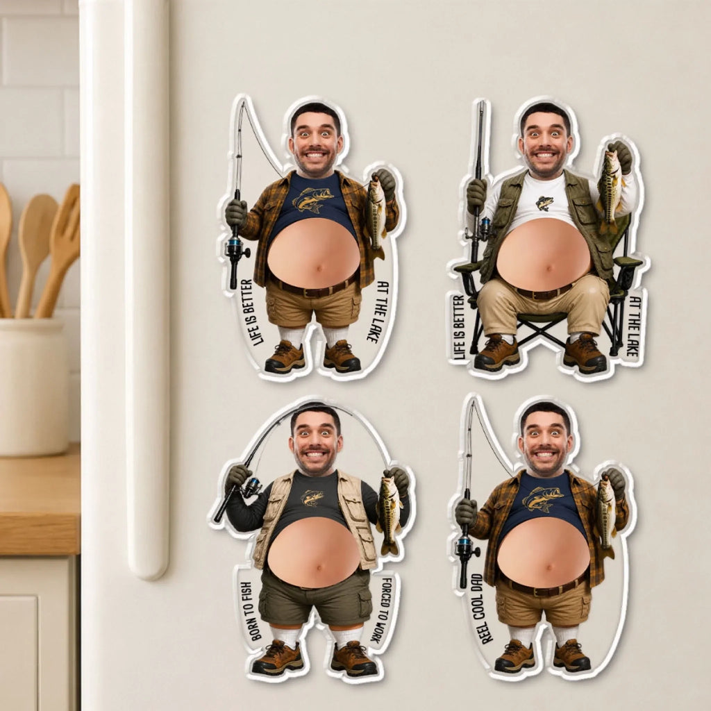 Reel Cool Dad - Personalized Squishy Acrylic Magnet