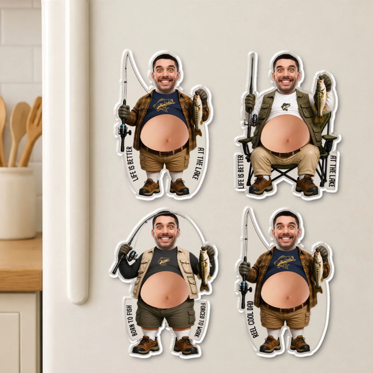 Reel Cool Dad - Personalized Squishy Acrylic Magnet