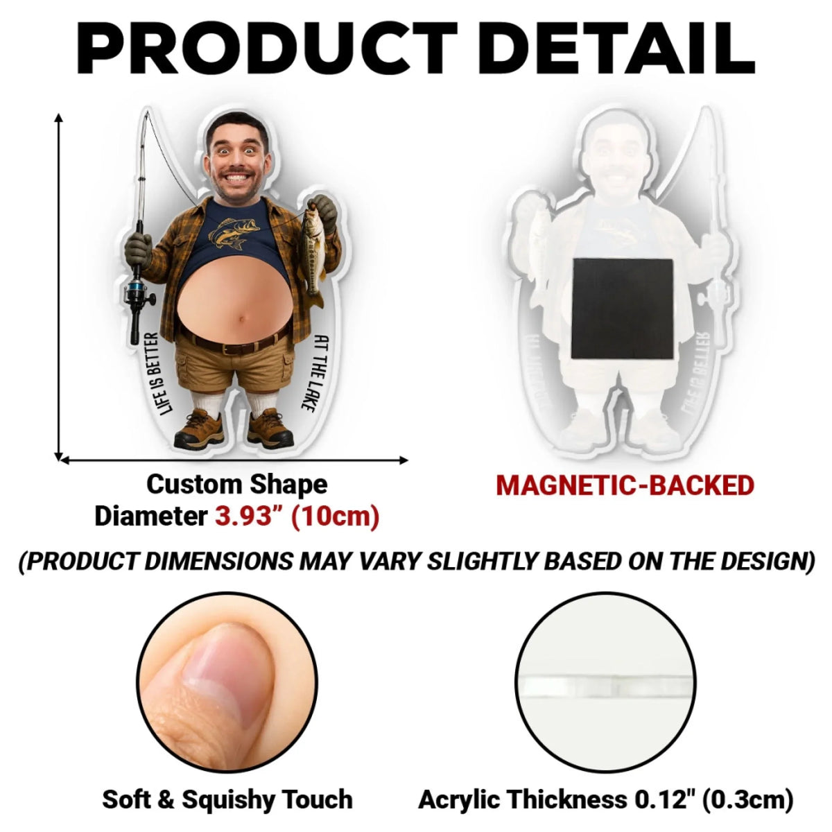 Reel Cool Dad - Personalized Squishy Acrylic Magnet
