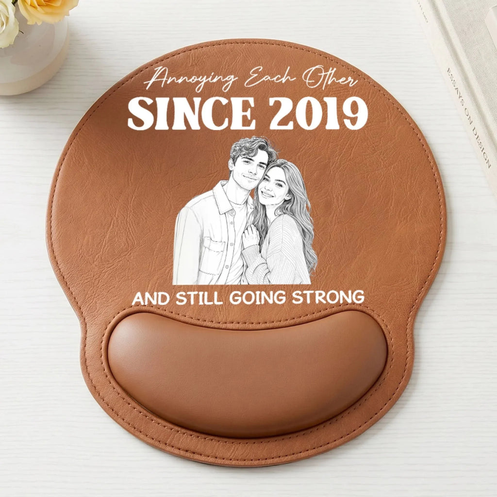 Sketch Love - Personalized Leather Mouse Pad